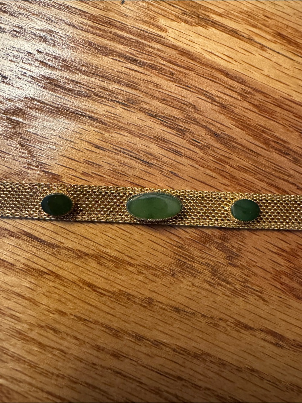 Vintage Green Jade 12k GF Bracelet - Picture 3 of 5